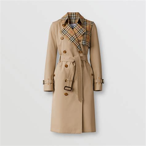 burberry check panel gabardine trench coat|authentic Burberry trench.